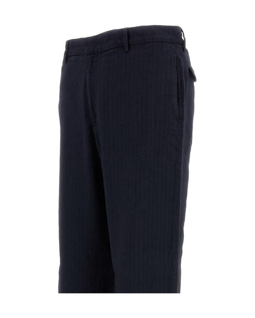 Barena Blue Wide Leg Trousers for men