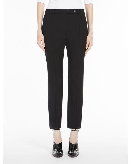 Sportmax Black Button Detailed Straight Leg Pants