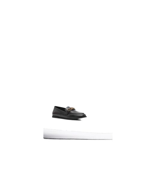 Pinko Black Round-Toe Loafers