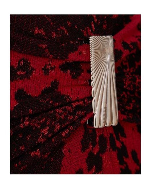 The Attico Red Python Printed Viscose Blend Midi Dress