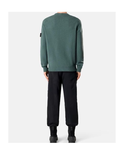 Stone Island Green Regular-Fit Crewneck Jumper With Ribbed Trims for men