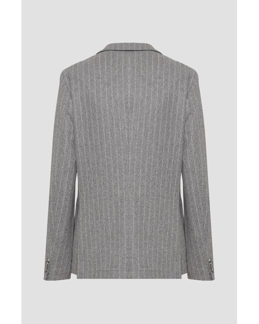 Boss Gray Boss Striped Slim-Fit Blazer for men