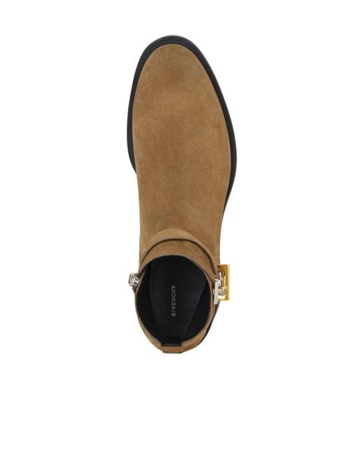 Givenchy Brown Lock Ankle Boots for men