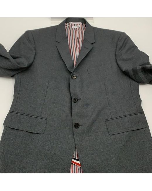 Thom Browne Gray Bar High-Armhole Sport Coat for men