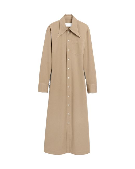AMI Natural Ami Button-Front Shirt Dress