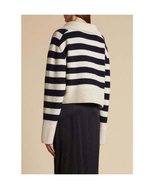 Khaite Blue Franklin Striped Knitted Jumper