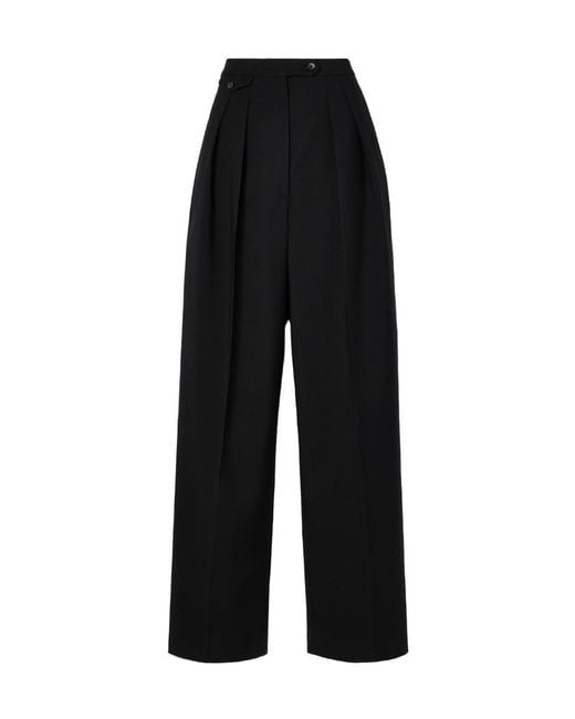 The Row Black Marcellita Pleated Wide-Leg Trousers