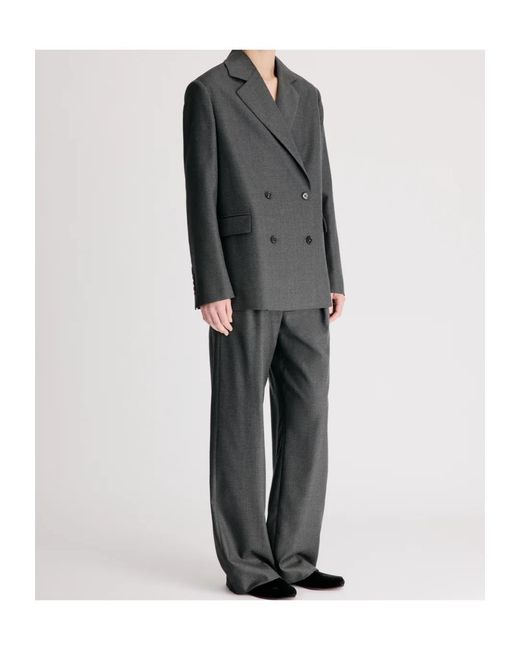Loulou de Saison Gray Donau Double-Breasted Blazer