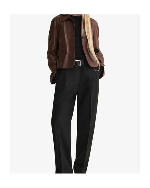 Arma Brown Fem Cropped Leather Jacket