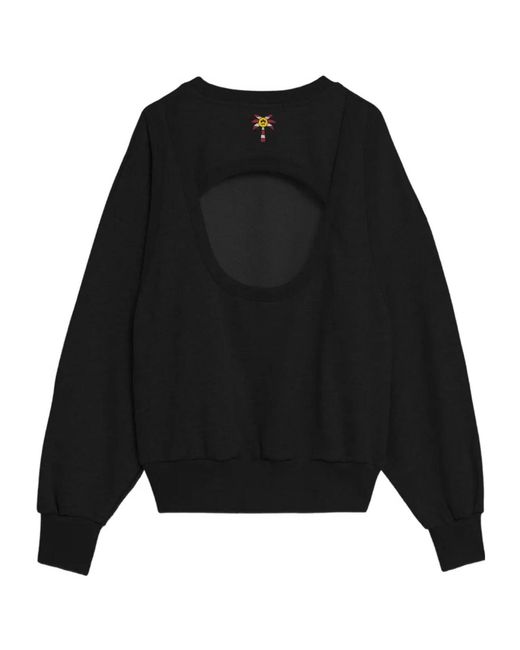 Barrow Black Open-Back Sweatshirt