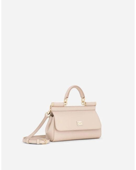 Dolce & Gabbana Pink Small Sicily Leather Tote Bag