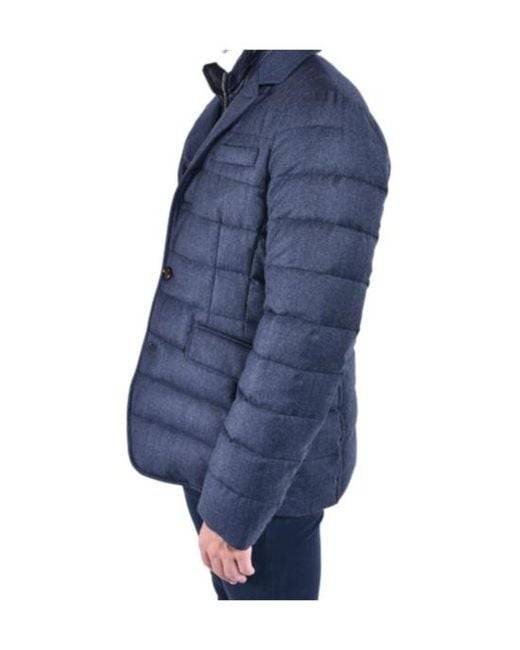 Moorer Blue Long Sleeve Down Jacket for men