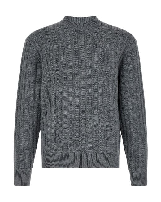 Boss Gray Cotton Sweater for men