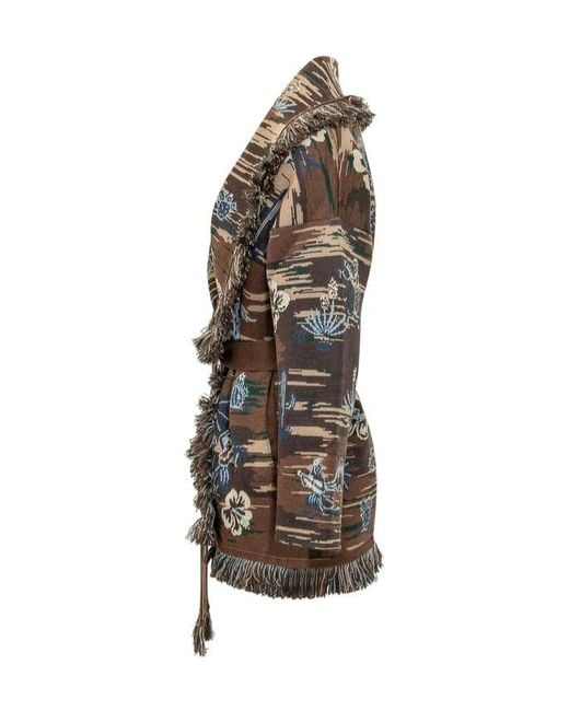 Alanui Multicolor Tex-Hawaii Belted Fringe Cardigan