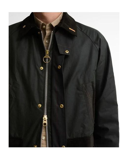 Barbour Black Icons Patch Bedale Wax Jacket for men