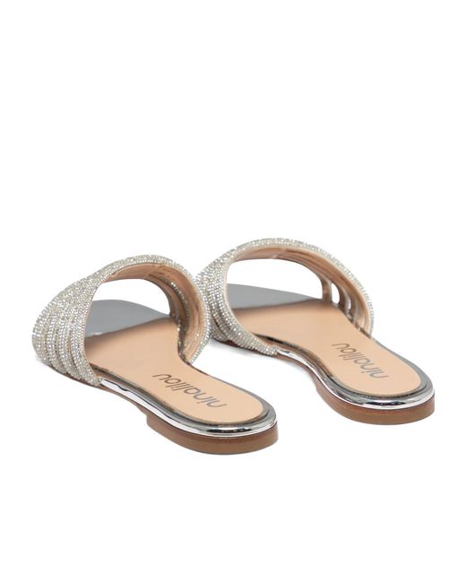 Ninalilou White Elisa Crystal-Embellish Sandals
