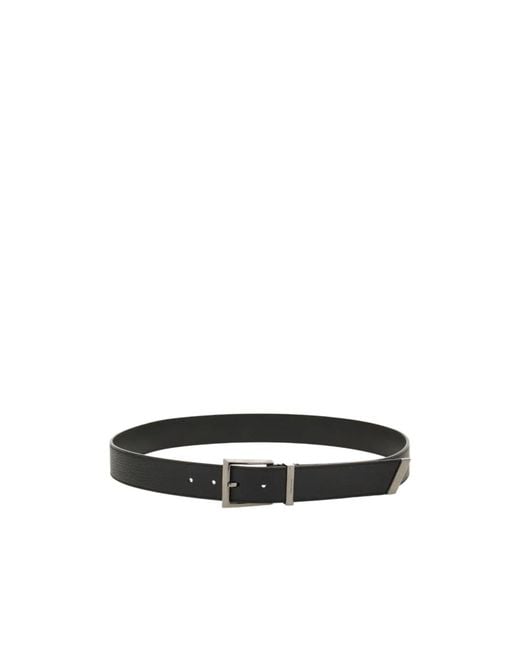 Ferragamo Black Ferragamo Logo Engraved Buckle Belt for men