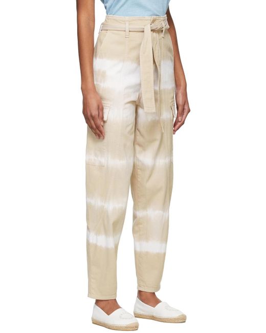 Stella McCartney Gray Tie-Dye Belted Cargo Pants