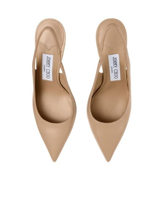 Jimmy Choo Natural Pointed-Toe High-Heeled Sandals