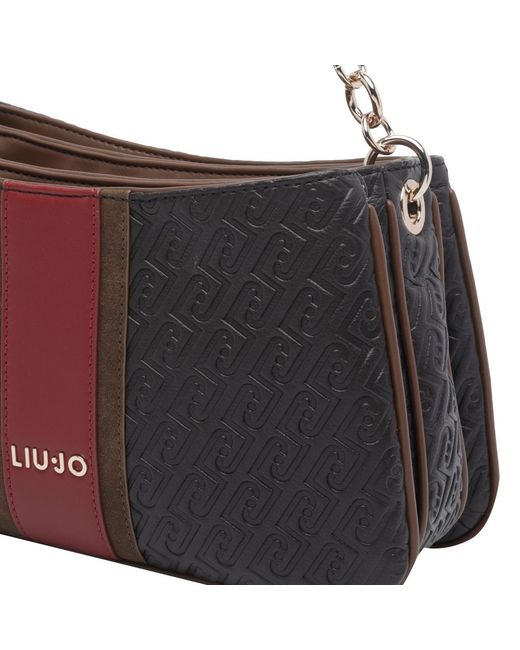 Liu Jo Black Embossed Panel Shoulder Bag