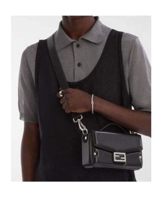 Fendi Black Soft Trunk Baguette Bag for men