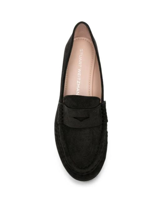 Stuart Weitzman Black Round-Toe Loafers