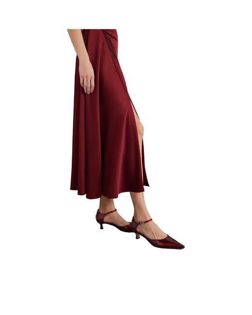 Aeyde Red Metallic Patent-Leather Pumps