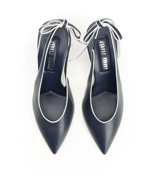Miu Miu Blue Slingback High Heel Sandals