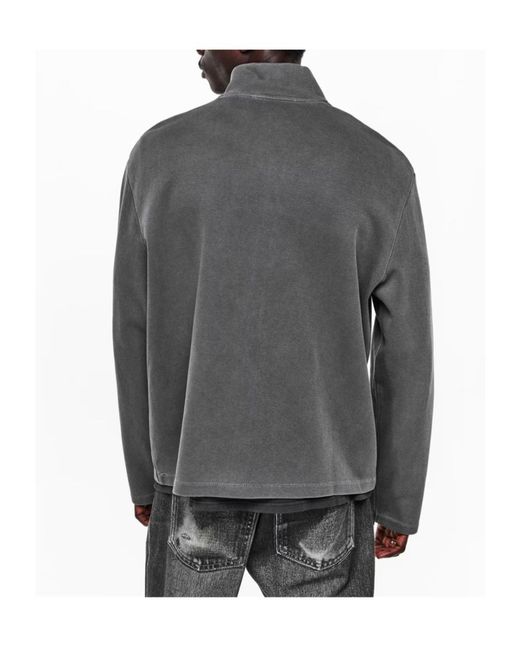 Our Legacy Gray Front Zip-Up Sweatshirt for men