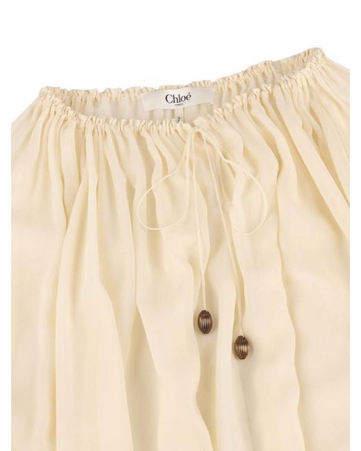 Chloé Natural Long-Sleeved Blouse