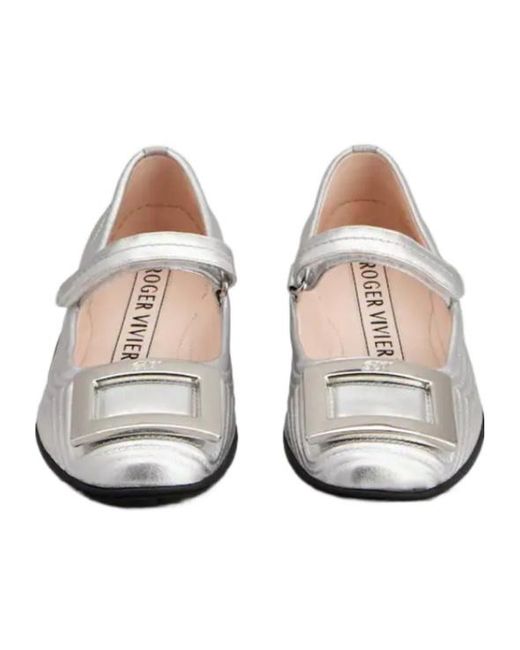 Roger Vivier White Viv Low Mary Janes