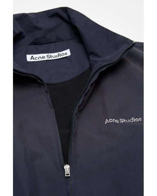 Acne Blue Olando Cotton Poplin Full-Zip Jacket for men