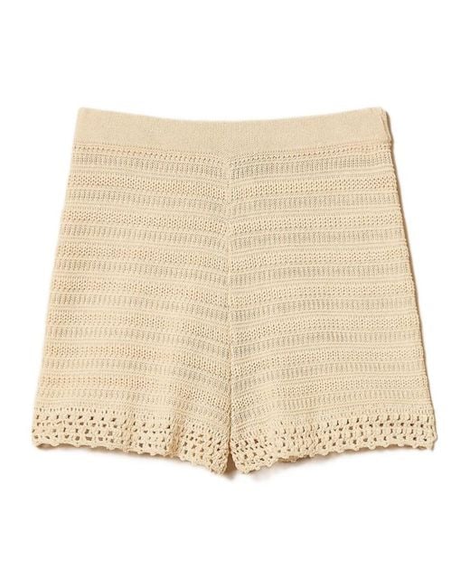 Twinset Natural Knitted Shorts