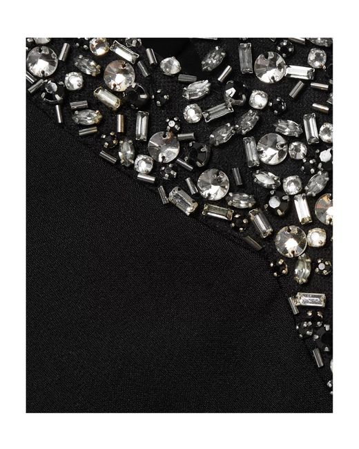 Safiyaa Black Roisin Off-The-Shoulder Cutout Embellished Crepe Top
