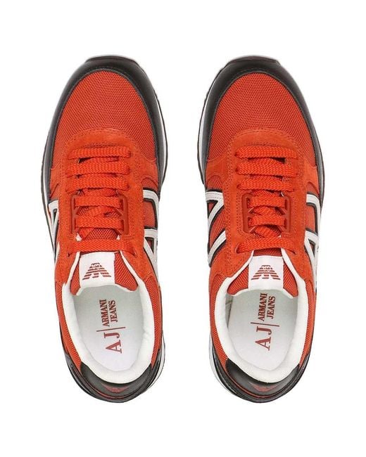 Armani Jeans Red Logo Details Casual Sneakers for men