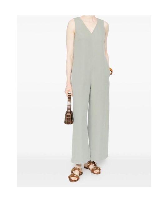 Calvin Klein Gray V-Neck Jumpsuit