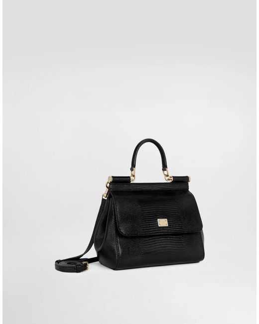 Dolce & Gabbana Black Medium Sicily Handbag