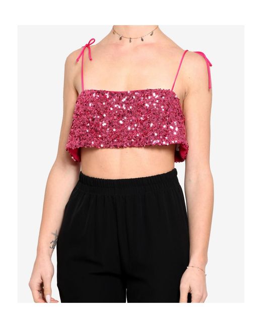 Aniye By Pink Sequined Short Camisole