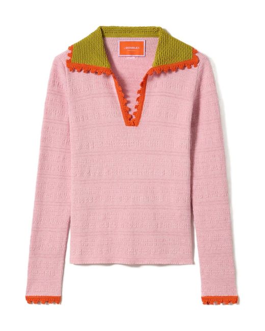LaDoubleJ Pink Picket Polo Jumper