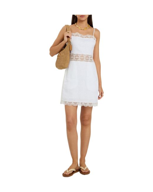 Staud White Comfortable Square Neck Dress