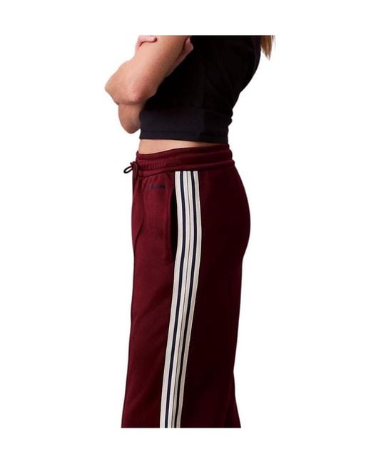 Calvin Klein Red High Shine French Terry Track Pants