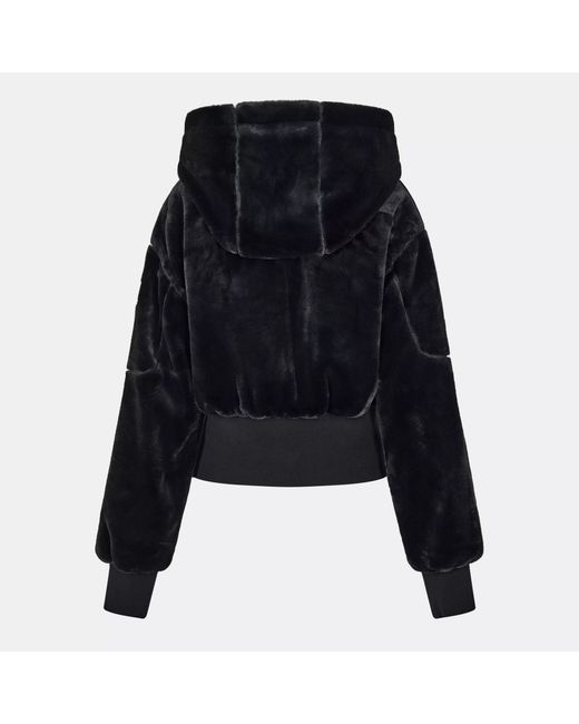 Moose Knuckles Black Rose De Bunny Insulated Bomber Jacket