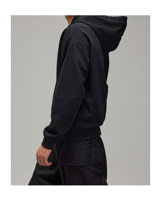 Y-3 Black French Terry Zip Hoodie for men