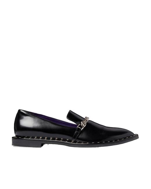 Stella McCartney Black Falabella Chain-Linked Slip-On Loafers