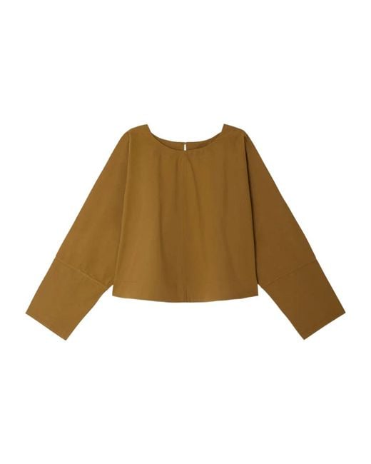 Soeur Brown Round-Neck Pullover Shirt
