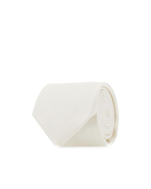Corneliani White Silk Tie for men