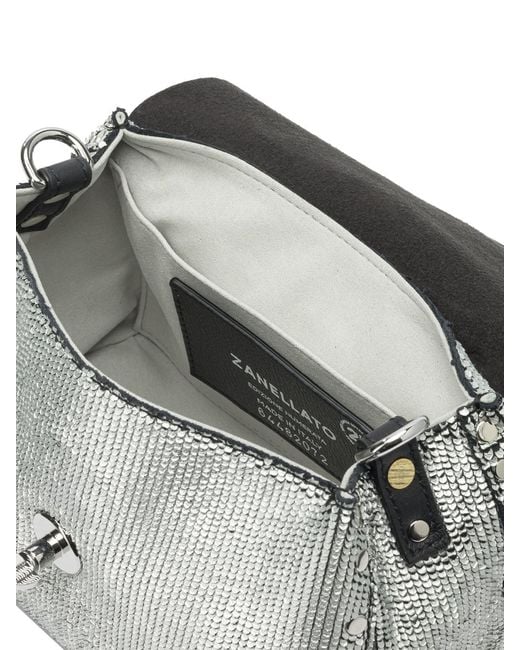 Zanellato Gray Baby Postina Twist Lock Shoulder Bag