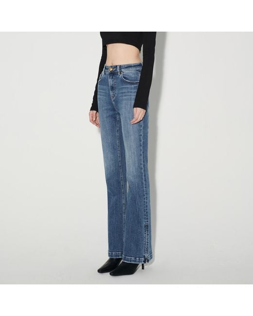 LIU REGALI Blue Straight Zipper Jeans