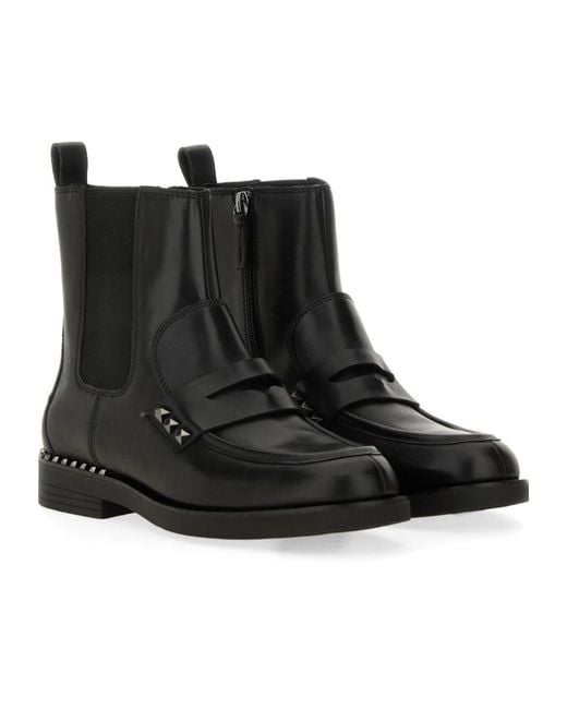 Ash Black Rivet Chelsea Boots