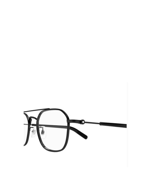 Montblanc White Eyewear Round Frame Glasses for men